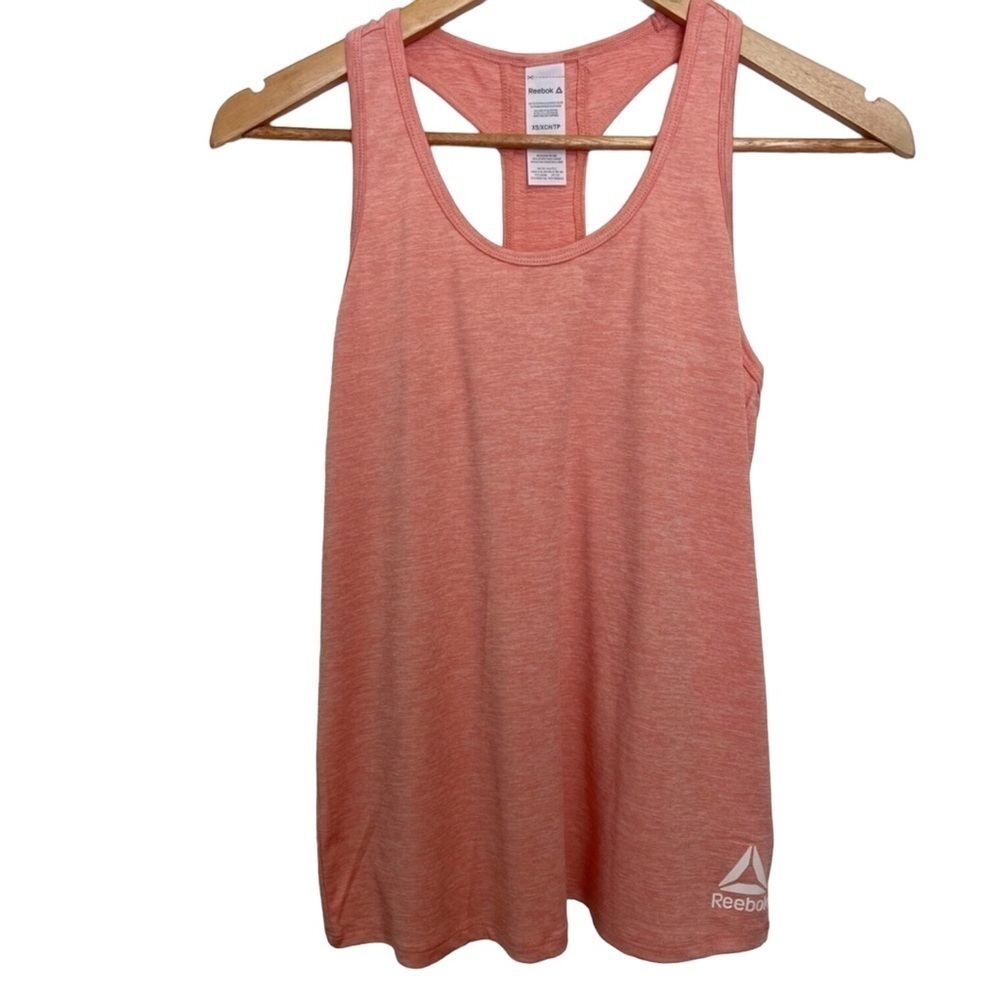 Reebok XS Racerback Tank Top Orange Peach Gym Yoga Running Athleisure - Picture 12 of 14